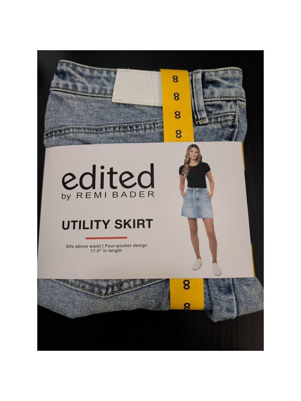Women's Edited by Remi Bader Utility Jean Skirt Light Wash Size 8